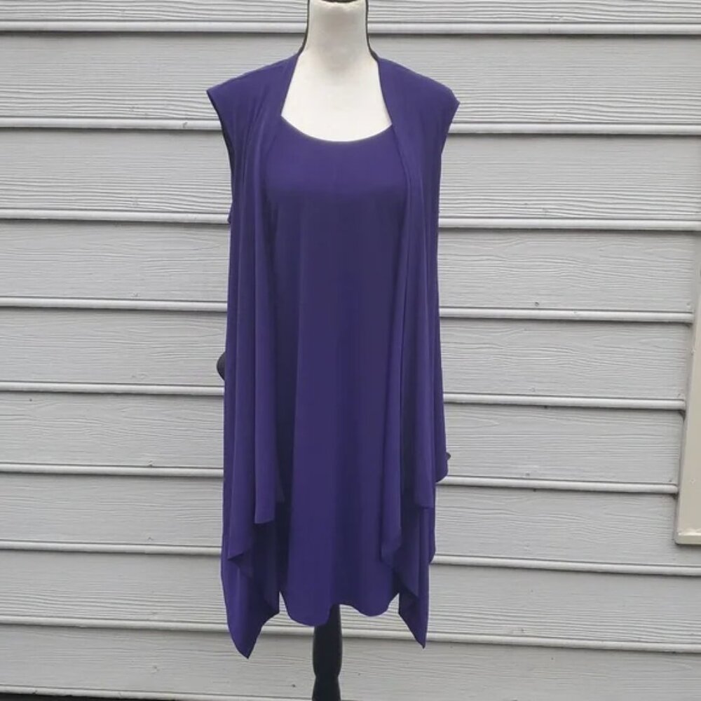 Dressbarn 2-in-1 Sleeveless Belted Tunic Shirt - Picture 5 of 13